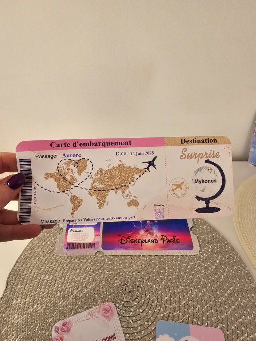 Carte embarquement à gratter